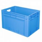 Stapelbehälter für schwere Lasten, PP-Kunststoff blau / lebensmittelecht - LxBxH 600 x 400 x 420 mm, 80 Liter