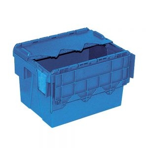 Versandbehälter mit Deckel, stapelbar, abschließbar, verplombbar, 22 Liter, Außenmaße LxBxH 400 x 300 x 265 mm-S