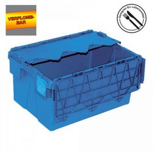 Versandbehälter mit Deckel, stapelbar, abschließbar, verplombbar, 54