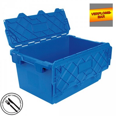 Versandbehälter mit Deckel, stapelbar, abschließbar, verplombbar, 75