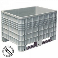 Volumenbox, lebensmittelecht, verrippte Außenwände, Polyethylen (PE-HD), bis 7-fach stapelbar, LxBxH 1200 x 800 x 800 mm