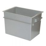 Volumenbox aus Polypropylen-Kunststoff (PP), lebensmittelecht, stapelbar, LxBxH 590 x 400 x 410 mm, 70 Liter, Farbe grau-S