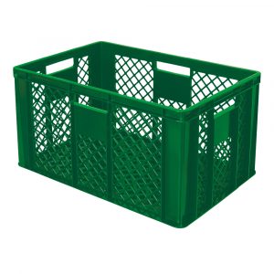 Stapelkorb aus Kunststoff, 600 x 400 x 320 mm, grün
