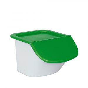 Vorratsbehälter 15 Liter, 10,5 kg Mehl oder 15 kg Zucker, Polypropylen (PP), LxBxH 440 x 400 x 280 mm, weiß/grün