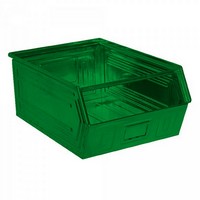 Sichtlagerkasten SB0, stapelbar, LxBxH 700/630x450x300 mm, Inhalt 83 Liter, Stahlblech lackiert/Farbe: grün