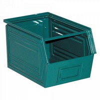 Sichtlagerkasten SB5, stapelbar, LxBxH 350/300x200x200 mm, Inhalt 11 Liter, Stahlblech lackiert/Farbe: blaugrün