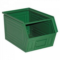 Sichtlagerkasten SB5, stapelbar, LxBxH 350/300x200x200 mm, Inhalt 11 Liter, Stahlblech lackiert/Farbe: grün