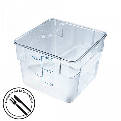 Transparenter Vorratsbehälter 12 Liter für Lebensmittel - LxBxH 280 x 280 x 210 mm