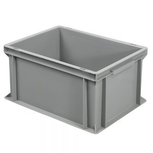 Transportbox für Geschirr, Euro-Format LxBxH 400 x 300 x 220 mm, grau