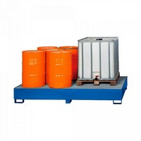 Stahl-Auffangwanne für Fässer, Tankcontainer, ASF-Behälter, Auffangvolumen 1.000 Liter