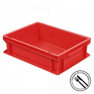Geschirrbox, Euro-Format LxBxH 400 x 300 x 120 mm, rot – BRB Lagertechnik