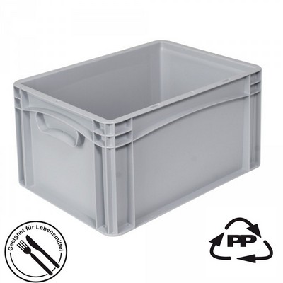 Transportbox für Geschirr, Euro-Format LxBxH 400 x 300 x 220 mm, grau