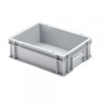 Transportbox für Geschirr, Euro-Format LxBxH 400 x 300 x 120 mm, grau-S