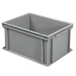 Transportbox für Geschirr, Euro-Format LxBxH 400 x 300 x 220 mm, grau-S
