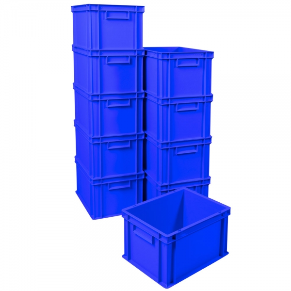 10x Euro-Stapelbehälter 400x300x235 mm, blau, lebensmittelecht