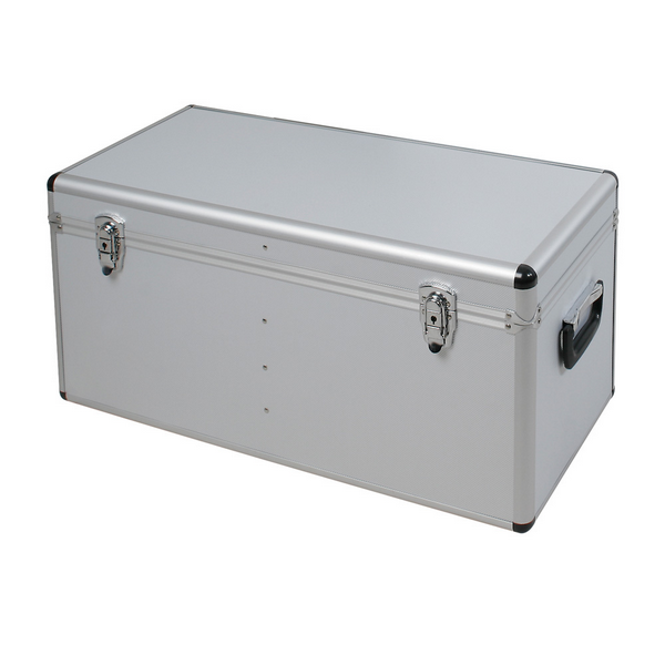 Alurahmen-Transportbox, Inhalt 65 Liter, LxBxH 680x310x320 mm, abschließbar, Farbe silber