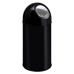 Push-Abfallbehälter mit Innenbehälter, schwarz, Inhalt 30 Liter, HxØ 540x310 mm