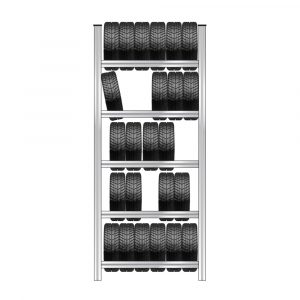 Reifenregal 5 Reifenebenen, verzinkt, Stecksystem, BxTxH 1280x425x3000 mm-s