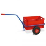 Handwagen mit Kunststoffkasten, H 320 mm, rot, LxBxH 1250x640x660 mm, Tragkraft 200 kg_s